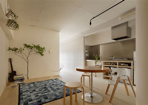 Tokyo Apartment By Minorpoet Features Kitchen Hidden Behind Folding