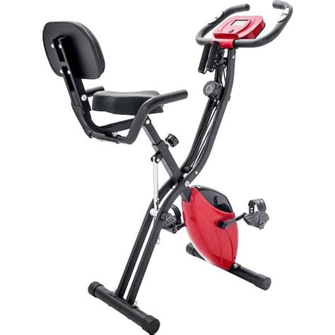 Amucolo Red Folding Exercise Bike Fitness Upright And Recumbent X Bike