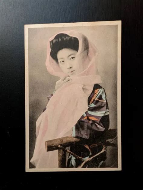 Japanese Old Postcard Photo Oiran Geisha Maiko Actress Woman 7 495 1907 1917 1699 Picclick