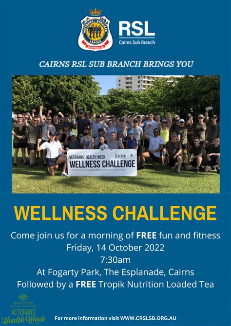 Veterans Health Week Wellness Challenge Cairns Rsl Subbranch