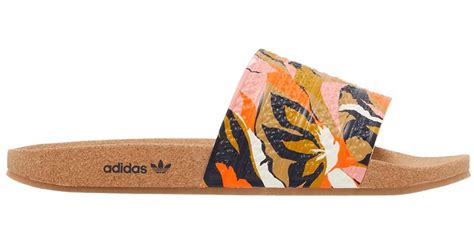 Adidas Adilette Slide Cork In Brown For Men Lyst