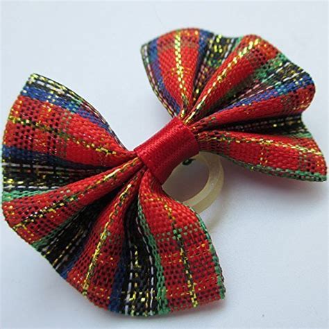 Chenkou Craft Random Of 100pcs Puppy Yorkie Dog Hair Bow With Rubber