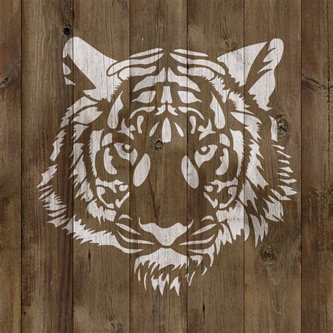 Tiger Head Stencil Tiger Stencil Animal Stencils Tiger Etsy
