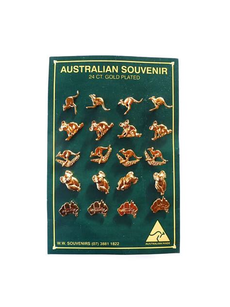 Australian Souvenir Pins 24ct Gold Plated Australia Made Etsy