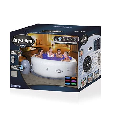 Lay Z Spa Paris Hot Tub With Led Lights Airjet Inflatable 4 6 Perso
