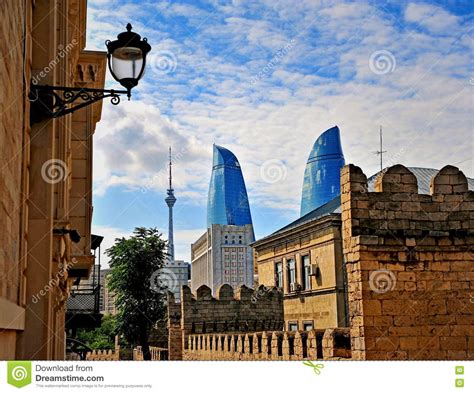 View Of Baku Downtown Azerbaijan Stock Image Image Of Attraction
