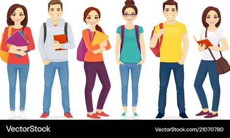 Student Set Royalty Free Vector Image Vectorstock