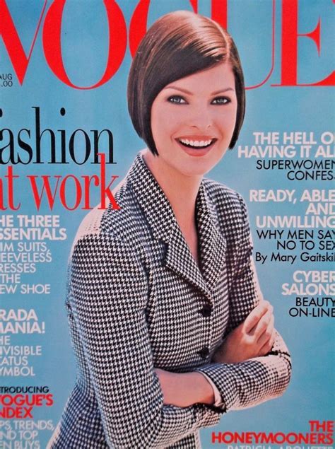 Vogue August 1995 Linda Evangelista Cover Like New Ebay Linda