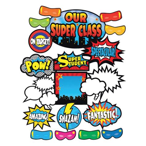 Superhero Bulletin Board Display Set Funtastic Learning Toys