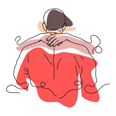 Flat Design Illustration Of Romantic People Hugging Line Art Stock