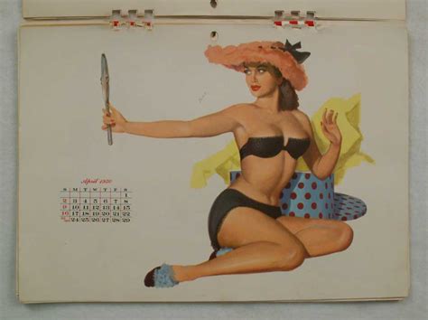 Pin Up Girl Calendar 1950 Esquire Magazine Al Moore Illustrator Bfe1656