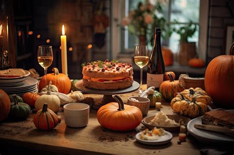 Premium Ai Image There Are Pumpkins Cakes And Halloween Decorations