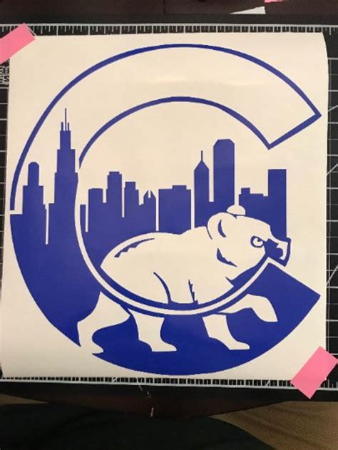 Chicago Cubs Skyline Logo Vinyl Sticker Decal Etsy