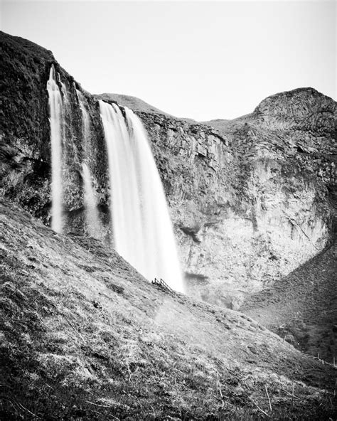 Gerald Berghammer Barnafoss Waterfall Iceland Black And White Fine