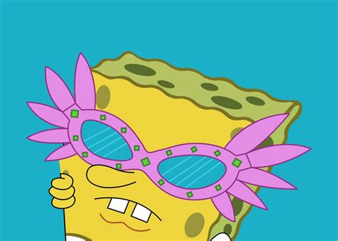 Spongebob Sunglasses Cartoons Poster Print Metal Posters Displate In 2020 Spongebob