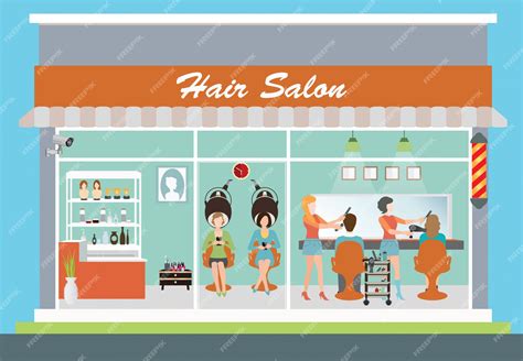 Premium Vector Hair Salon Building And Interior