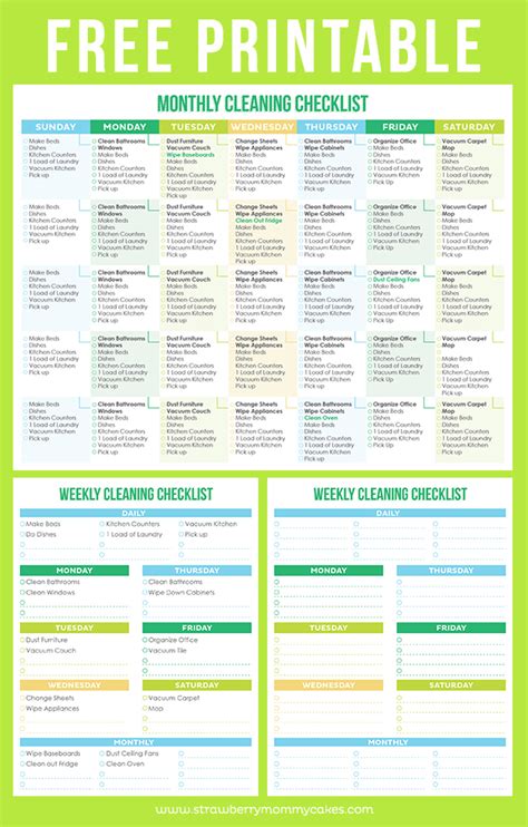 Free Printable House Cleaning Schedule Printable Templates
