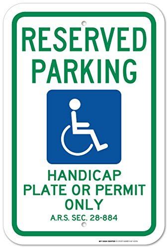 Handicap Reserved Parking Aluminum Metal 8x12 Sign Business Signs