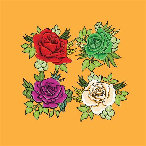Beautiful Rose Flower Vector Illustration 7742660 Vector Art At Vecteezy