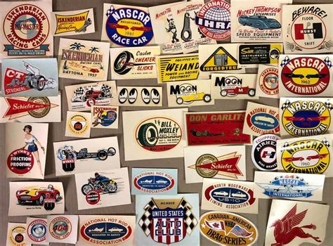 Sold At Auction Hundreds Of 1950 S And Later Race And Speed Decals