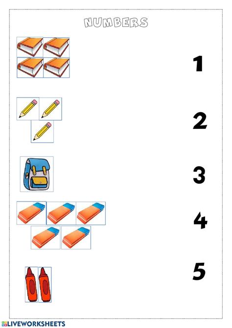 Count The Objects And Match With The Given Numbers Math Worksheets