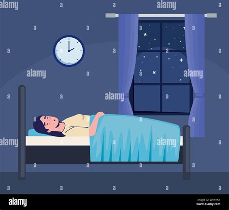 Woman Sleeping In Bedroom Stock Vector Image And Art Alamy