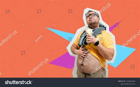 Overweight Funny Man Belly Hanging Out Stock Photo Edit Now 2104225601