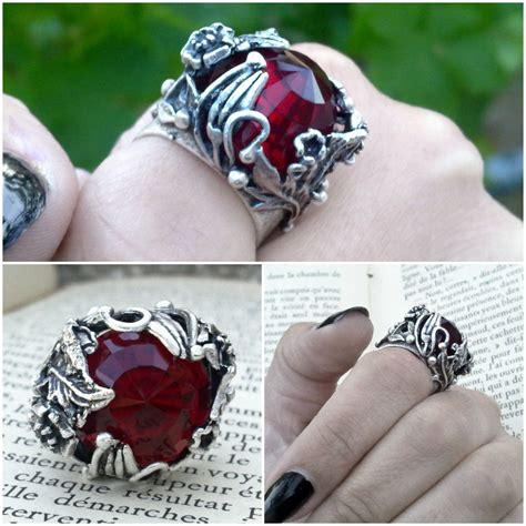 Black Gothic Ring Unisex Ring Adjustable Ring Gothic Jewelry Etsy