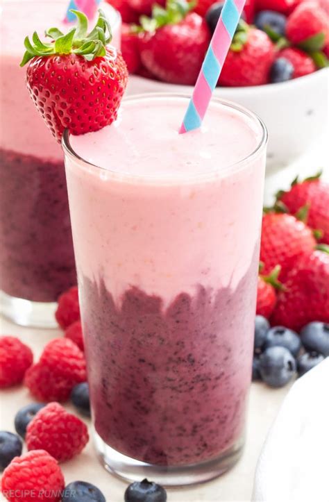 Triple Berry Layered Smoothie Recipe Runner