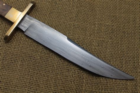 Mammoth Ivory And Multi Bar Damascus Bowie Knife 24hourcampfire