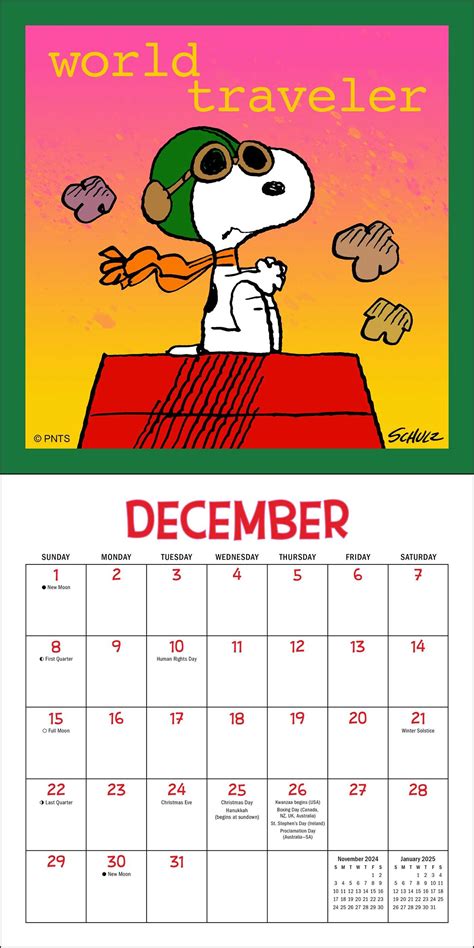 Peanuts 2024 Mini Wall Calendar Book Summary And Video Official