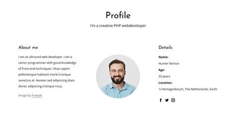 Web Developer Job Profile One Page Template