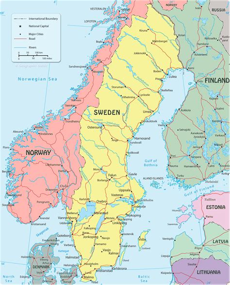 Map Sweden Travel Europe