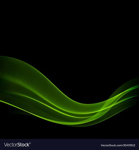Abstract Green Wave On Black Background Royalty Free Vector