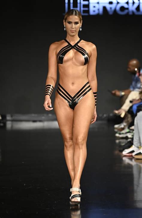 Model Takes Hours To Get Into Duct Tape Bikinis At Miami Swim Week