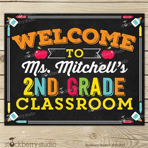 A Sign That Says Welcome To Mrs Mitchells 2nd Grade Classroom With An