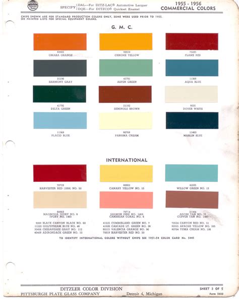 Paint Chips 1956 Gmc Chevy Truck