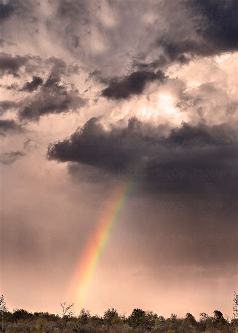 Rainbow Forms As Storm Clouds Pass By Stocksy Contributor Brandon
