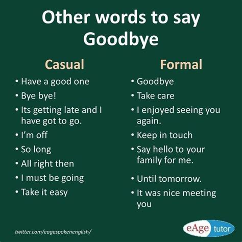 Other Ways To Say Goodbye Ingl S English Vocabulary English
