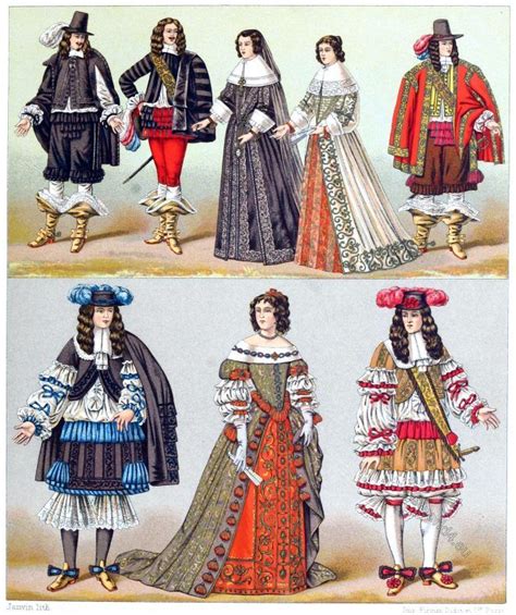 The Costumes Of The Aristocracy The Kings Of Fashion France 17th C Vestidos Roupas De época