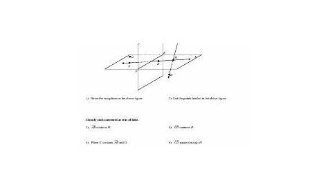 point lines and planes worksheet