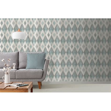 Advantage Geo And Textures 575 Sq Ft Teal Non Woven Textured Geometric