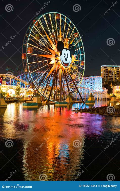 Disney Land Mickey Mouse Wheel Reflection Editorial Stock Image