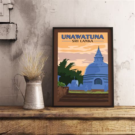 Sri Lanka Vintage Travel Poster Etsy
