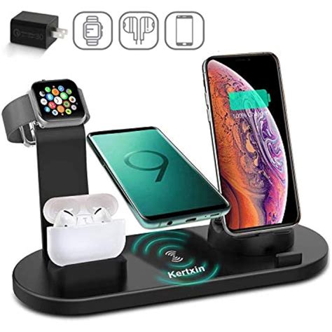 Wireless Charger Stand4 In 1 Charging Station Dock With Usb For Apple Watch 5 3 Ebay