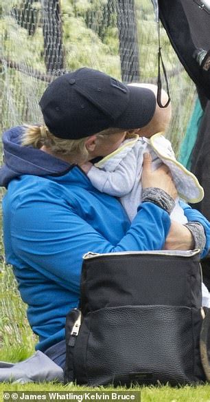 Zara Tindall Enjoys The Sunshine With New Baby Lucas At Houghton Hall