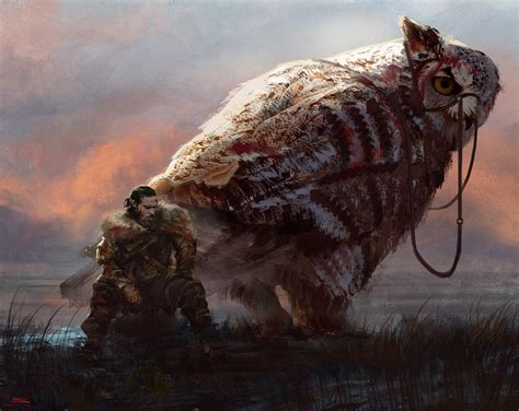 Owl Rider Owl Creature Artwork Fantasy Art