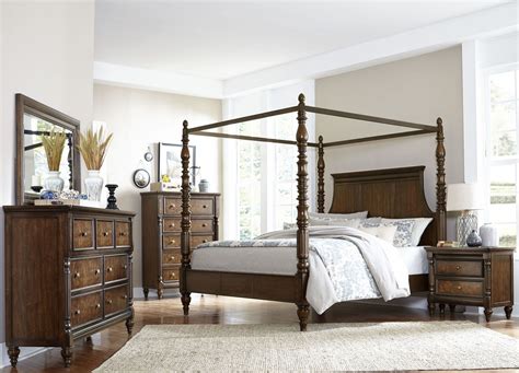 Verlyn Cherry Canopy Bedroom Set From Homelegance Coleman Furniture