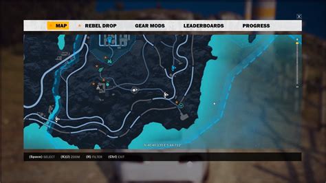 Just Cause 3 Plagia Map Squaw Valley Trail Map