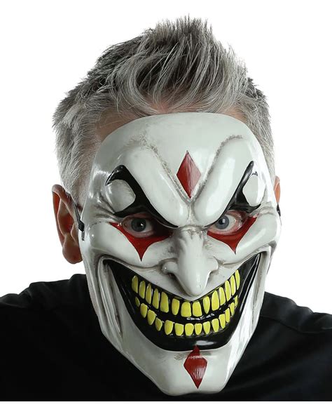 Scary Demon Halloween Props Horror Black Hair Flame Wizard Clown Mask
